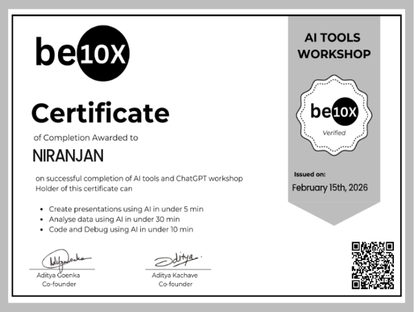 Be10x AI Tools and ChatGPT Workshop