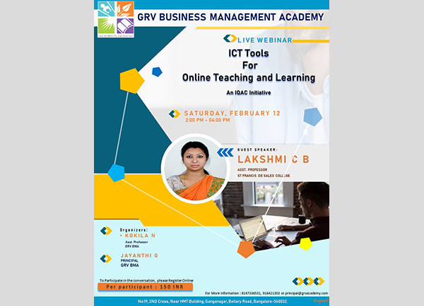 Webinar on ICT Tools for Online Teaching and Learning